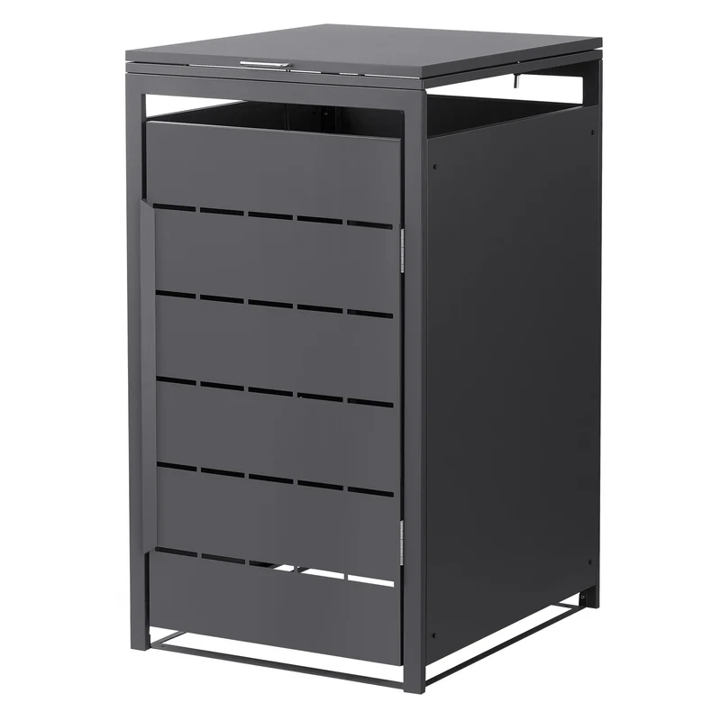 Mülltonnenbox 1er bis 240 Liter 68x80x120 cm aus Stahl in Anthrazit ML-Design