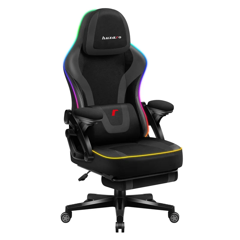Huzaro Force 4.6 Schwarz Mesh RGB LED Smart Gaming-Stuhl