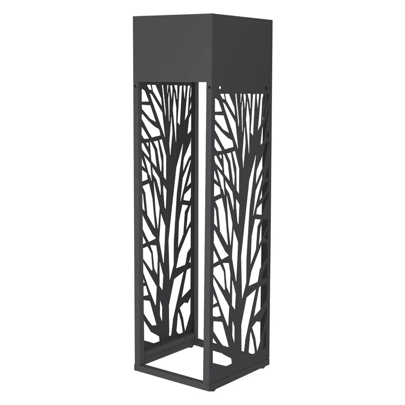 ML-DESIGN | Kaminholzregal Außen mit Pflanzkasten 30x30x111 cm Stahl verzinkt Anthrazit Brennholzregal Metall Holzstapelhilfe wetterfest Holzlager