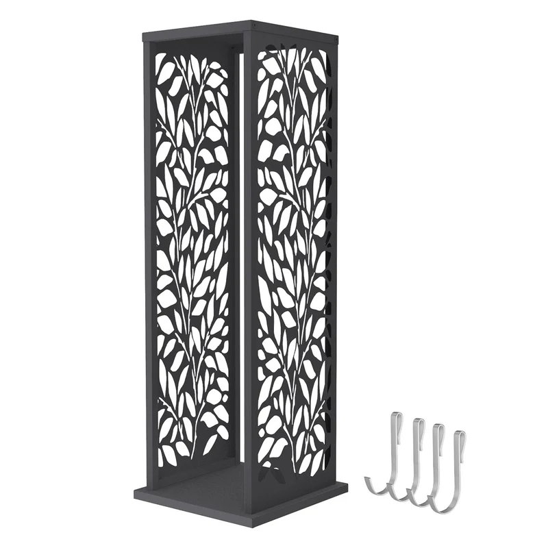 ML-DESIGN | Kaminholzregal Innen Außen 37,5x37,5x112 cm Stahl verzinkt Anthrazit Brennholzregal Metall Holzstapelhilfe wetterfest Säulen-Holzlager
