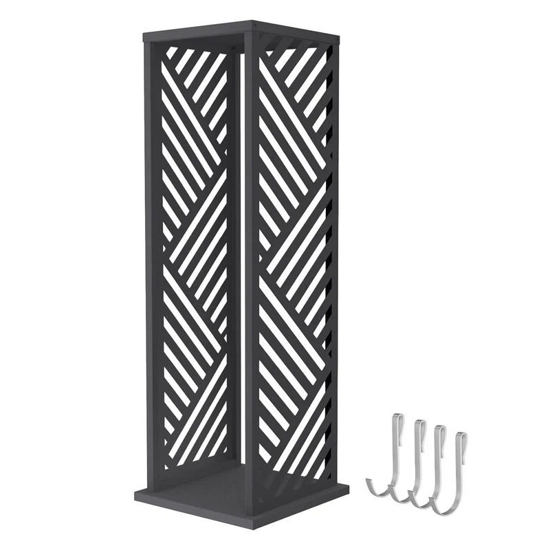 ML-DESIGN | Kaminholzregal Innen Außen 37,5x37,5x112 cm Stahl verzinkt Anthrazit Brennholzregal Metall Holzstapelhilfe wetterfest Säulen-Holzlager