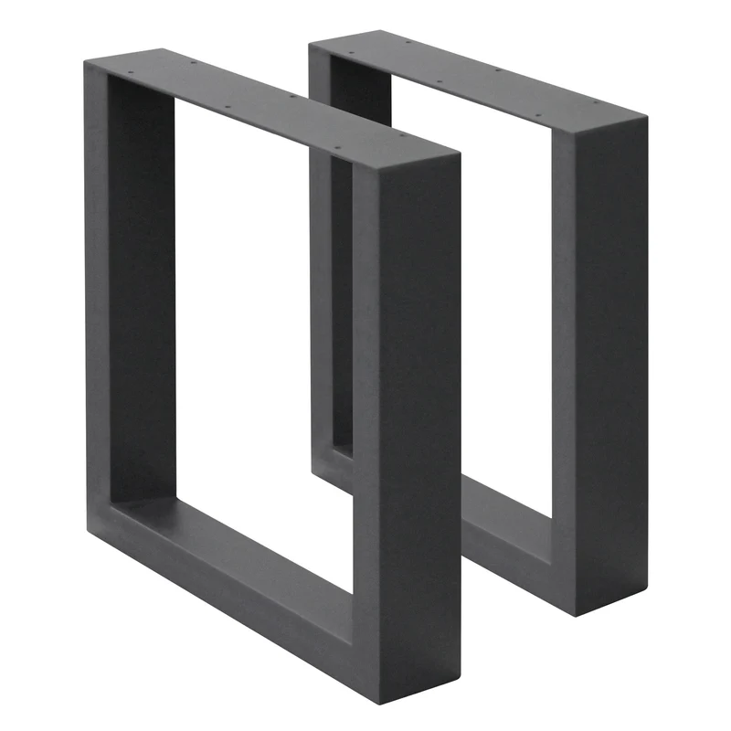 2x Tischbeine Bankkufen aus Vierkantprofilen 40x43 cm Anthrazit pulverbeschichtete Stahl