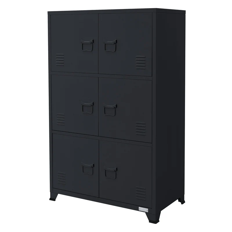 ML-Design | Aktenschrank mit drei Ebenen Magnetverschluss 75x40x120 cm aus Stahl, Büroschrank