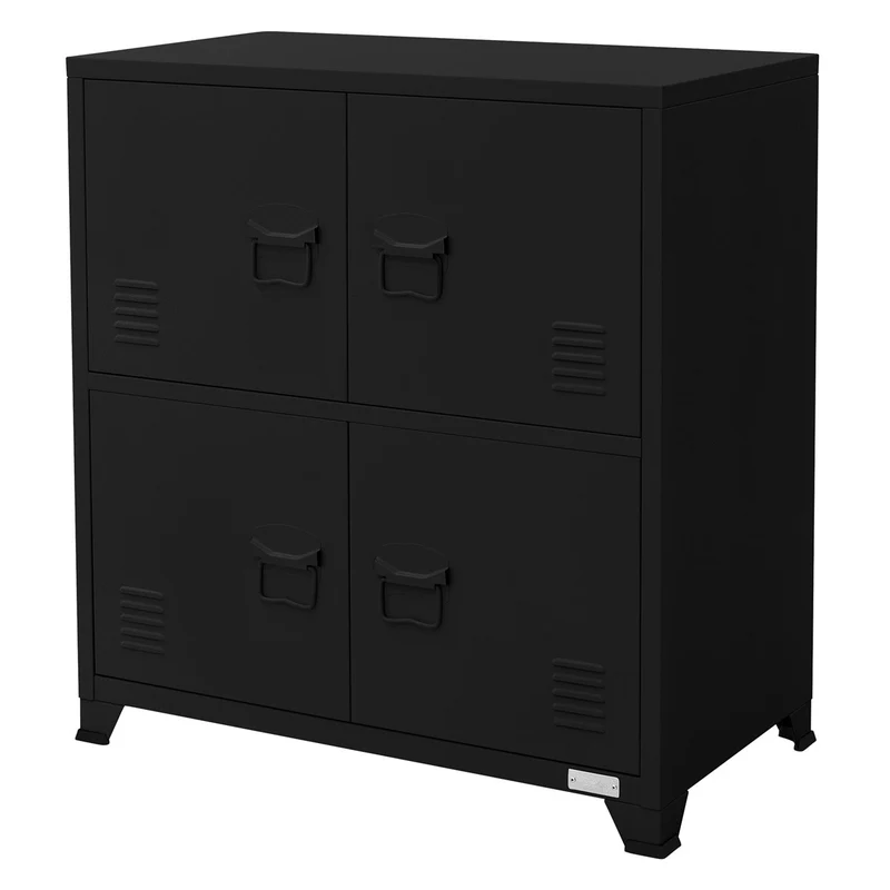 ML-Design | Aktenschrank mit zwei Ebenen Magnetverschluss 75x40x80,5 cm aus Stahl, Büroschrank