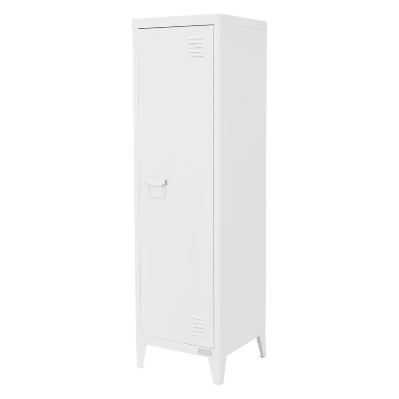 Aktenschrank Spindschrank 1-türig 38x38x137,5 cm Weiß aus Stahl ML-Design