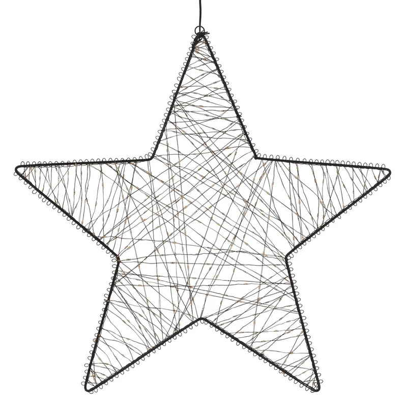 ECD Germany | LED Weihnachtsstern 56 cm Metall Warmweiß Weihnachtsdeko Leuchtstern Weihnachtsbeleuchtung Außen mit Lichterkette und Timer 500 LED
