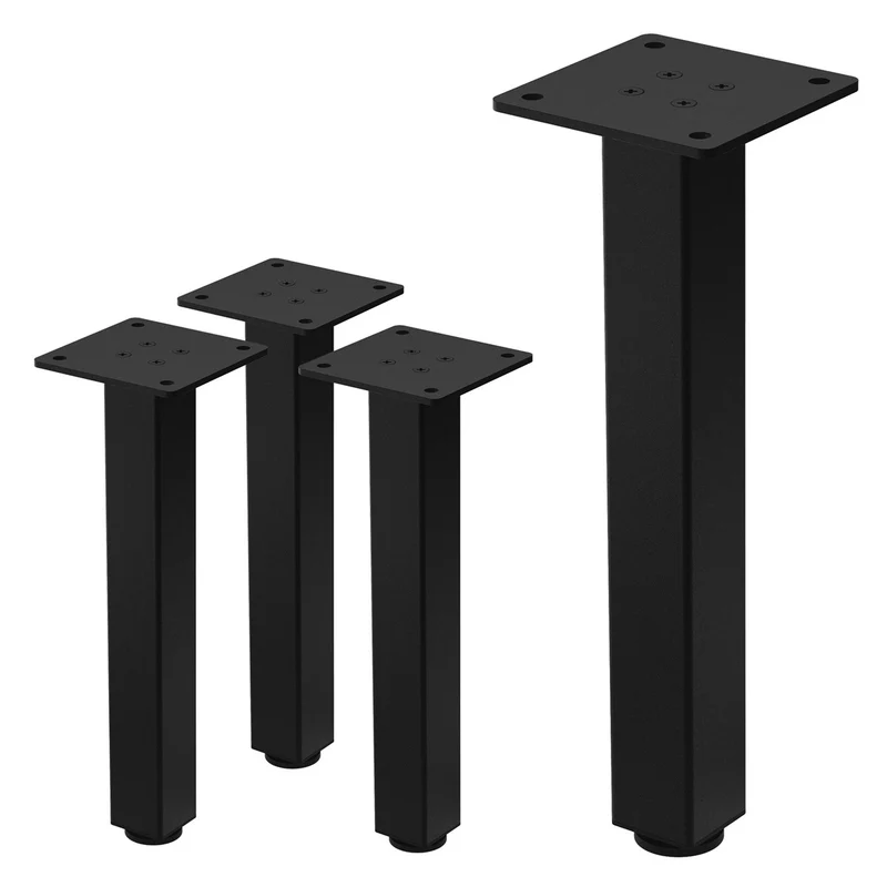 ML-Design | 4er Set Tischbeine I-Design aus pulverbeschichteter Stahl, höhenverstellbare Möbelfüße
