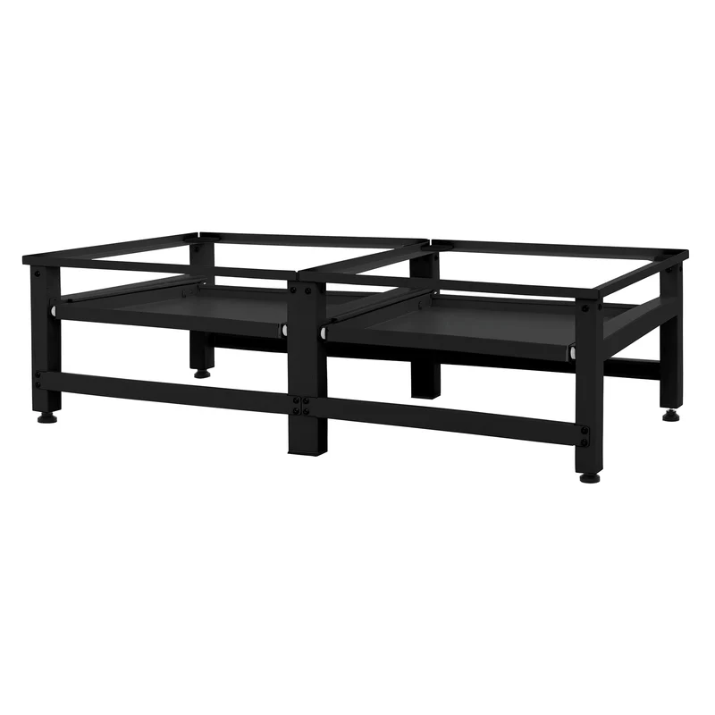 Waschmaschinen Untergestell Unterschrank doppel 127x54,5x37 cm mit ausziehbarer Ablage in Schwarz ML-Design