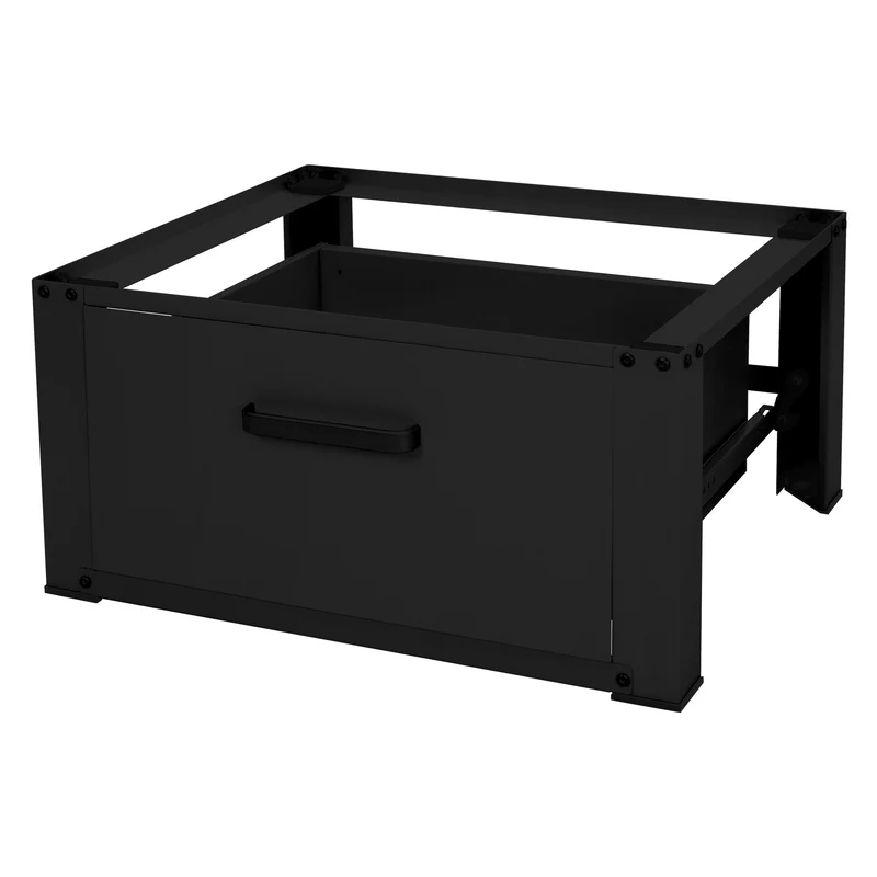 Waschmaschinen Untergestell Unterschrank 63x54x31 cm mit Schublade in Schwarz ML-Design