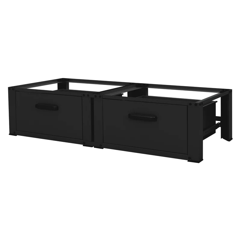 ML-Design | Waschmaschinen Untergestell mit 2 Schubladen 128x53,5x31,5 cm aus Stahl, Unterschrank doppel