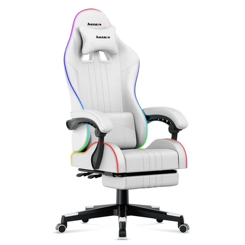 HUZARO Force 4.7 Weißer RGB-Gaming-Stuhl