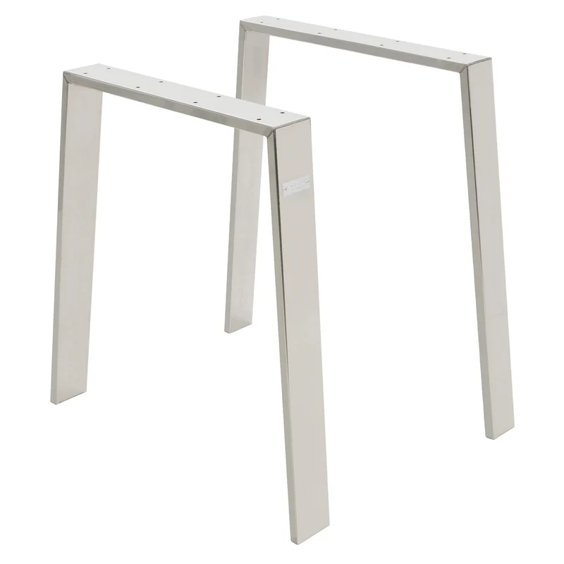 B-Ware Tischbeine 2er Set 75x72 cm Silber aus Edelstahl ML-Design