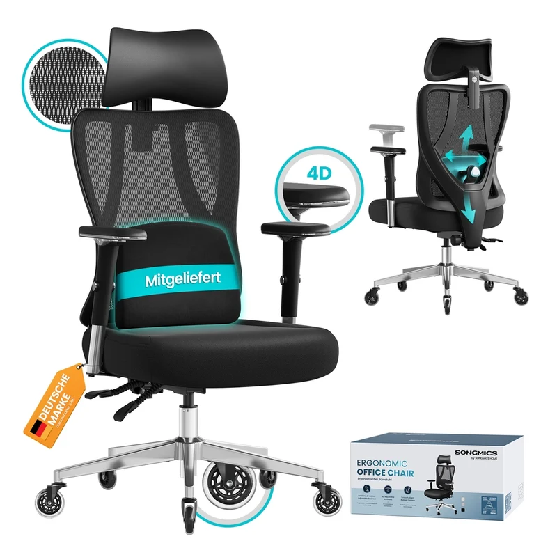 Ergonomischer Bürostuhl mit verstellbarer Unterstützung