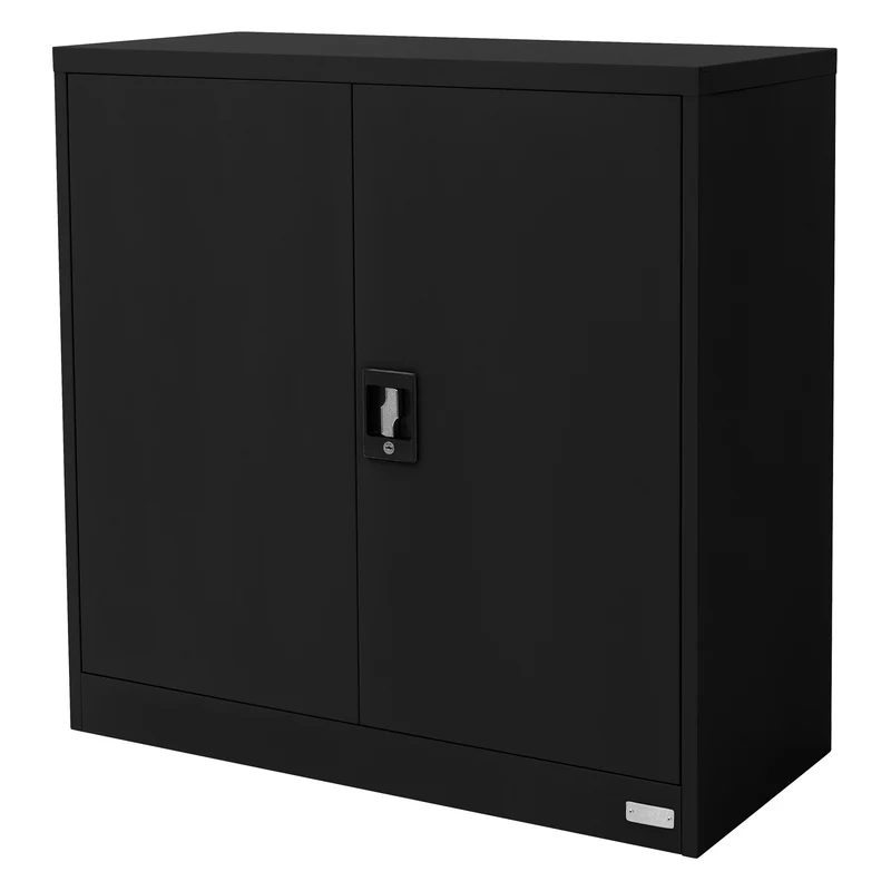 ML-Design | Aktenschrank abschließbar 90x40x90 cm aus Stahl, Büroschrank mit 2 Türen