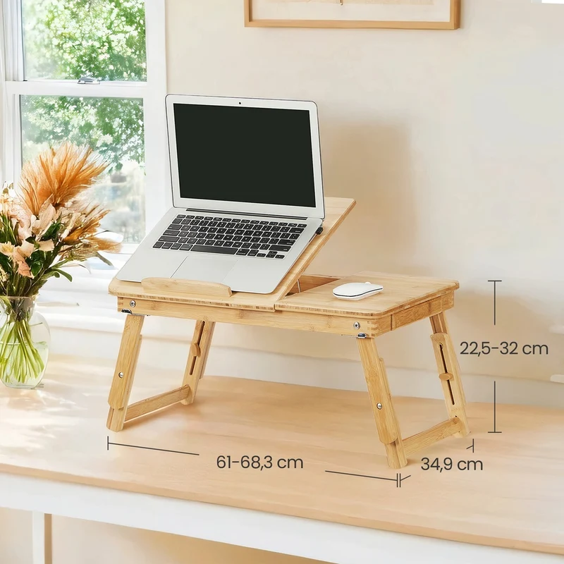 Höhenverstellbarer Laptoptisch Bambus