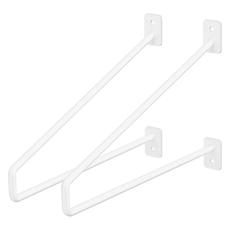 Wandkonsole Regalhalterung 2er Set 265 x 180 mm Weiß aus Stahl ML-Design