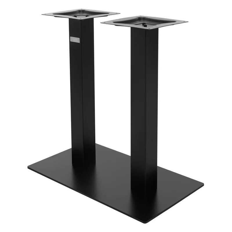 Tischgestell Doppel Schwarz Höhe 72cm Stahl pulverbeschichtet 70x43cm Bodenplatte ML-Design