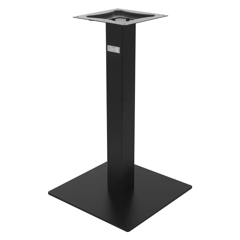 Tischgestell Single Schwarz Höhe 72cm aus pulverbeschichteteter Stahl 43x43 cm Bodenplatte Montagematerial ML-Design