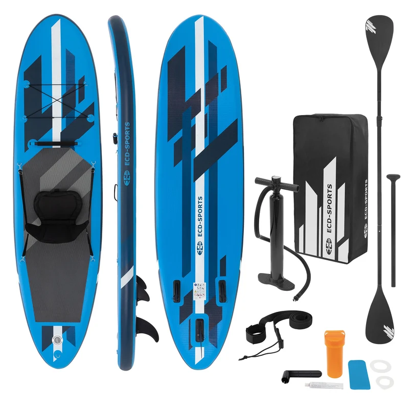 B-Ware Aufblasbares Stand Up Paddle Board mit Kajak Sitz 320x82x15 cm Blau aus PVC