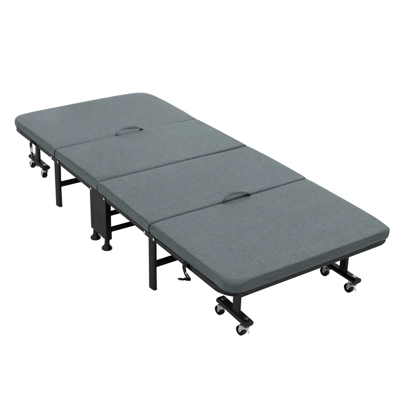 Klappbares Gästebett 90x200 cm mit Matratze, rollbar, für Kinder & Erwachsene bis 200kg belastbar