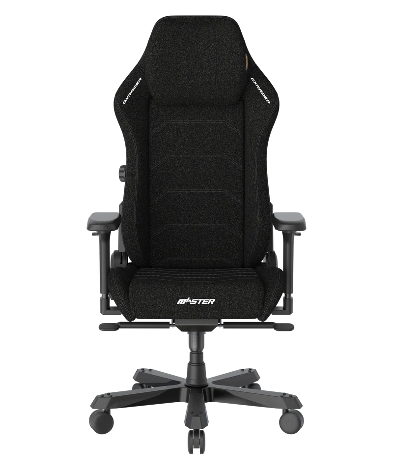 DXRacer Master Ergonomischer Bürostuhl – Premium Office Chair mit atmungsaktivem Stoffbezug in Schwarz, ergonomischer Home Office Stuhl mit 4D-Lordosenstütze, 4D-Armlehnen & Memory-Schaum Kopfstütze (B-Ware / Kundenrückläufer)