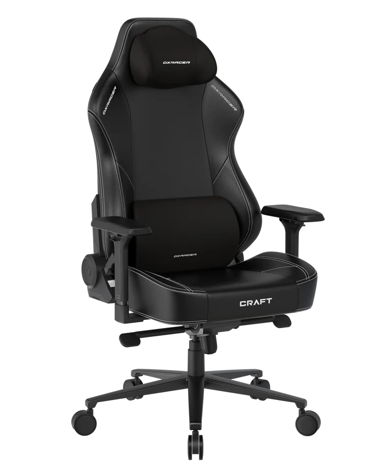 DXRacer Büro- & Gaming Stuhl, Craft Serie XL, Kunstleder, schwarz mit weißen Nähten, B-Ware
