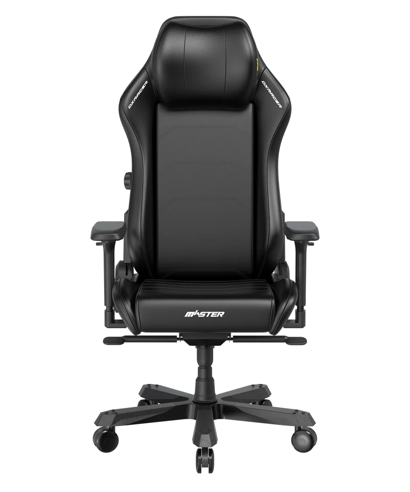DXRacer Master Ergonomischer Bürostuhl – Premium Office Chair aus EPU Kunstleder in Schwarz, mit 4D-Lordosenstütze, 4D-Armlehnen & Memory-Schaum Kopfstütze