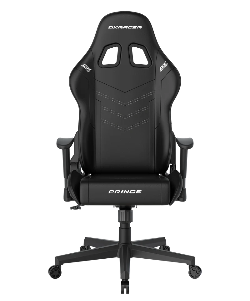DXRacer Büro- & Gaming Stuhl, PRINCE Serie, Kunstleder, schwarz mit weißen Nähten