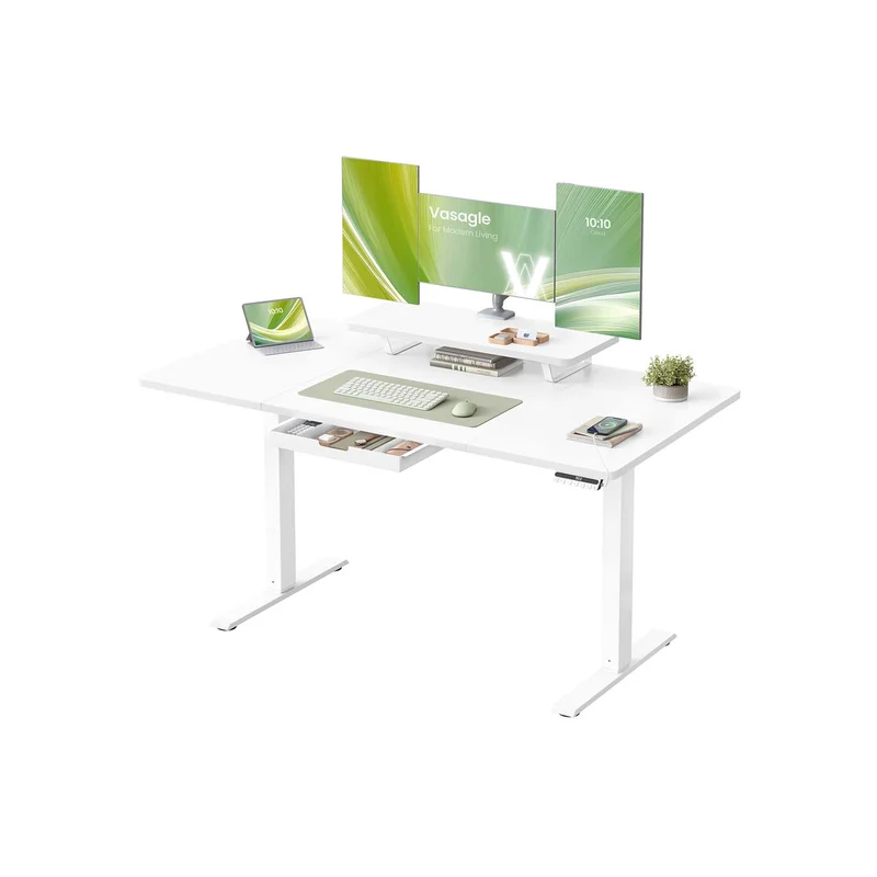 Höhenverstellbarer Schreibtisch mit Monitorständer und USB