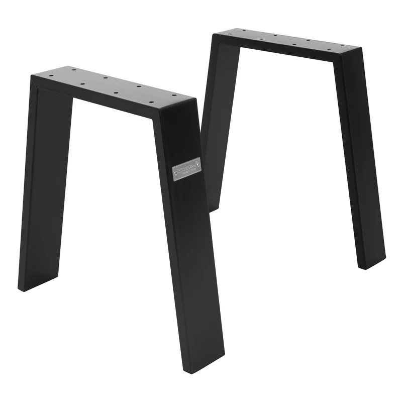 2er Set Tischkufen Bankkufen Loft 44x42 cm Schwarz Profil 8x2 cm Stahl U-Form ML-Design