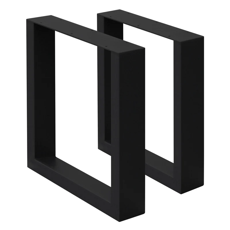 2x Tischbeine Bankkufen aus Vierkantprofilen 40x43 cm Schwarz pulverbeschichtete Stahl