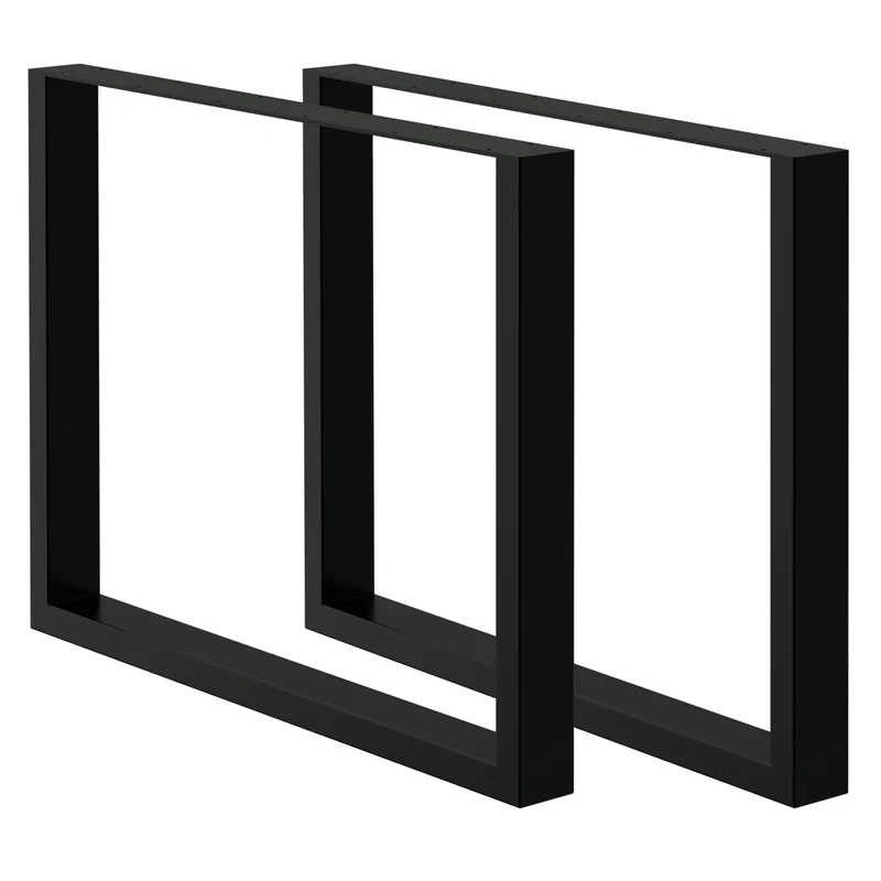 2x Tischbeine Tischkufen aus Vierkantprofilen 80x72 cm Schwarz pulverbeschichtete Stahl