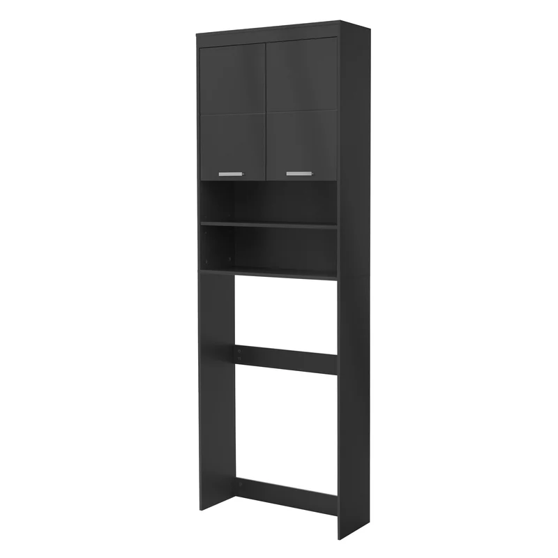 Waschmaschinenschrank Waschmaschinenregal mit 2 Türen & 2 Ablagen ML-Design