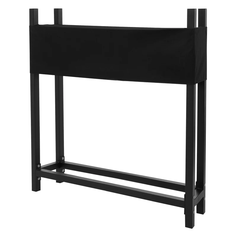 Kaminholzregal Brennholzregal mit Abdeckung aus Stahl in Anthrazit ML-Design