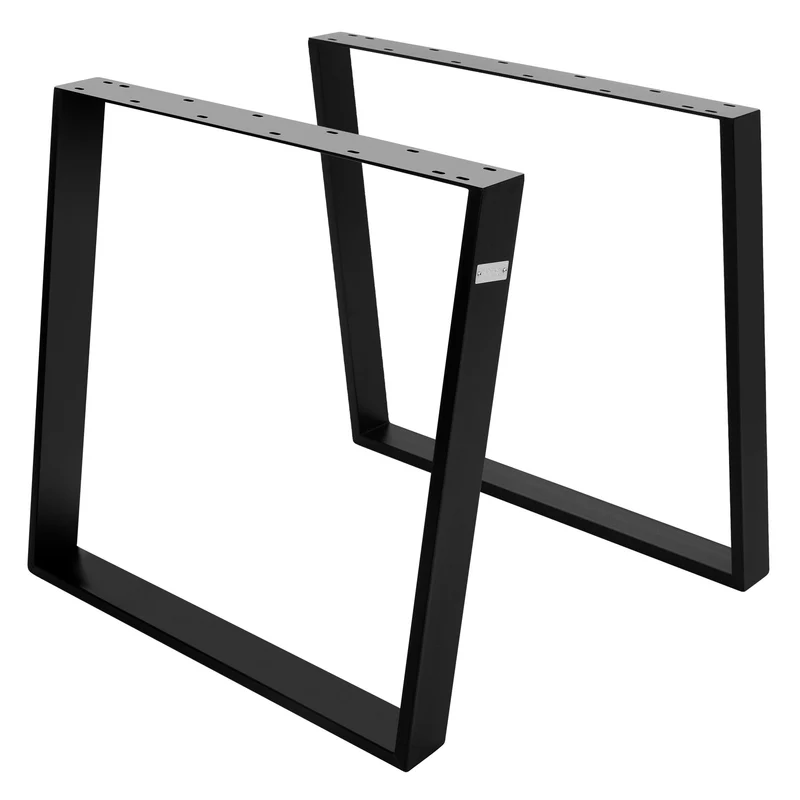 B-Ware Tischbeine Tischgestell 2er Set U-Design schräg 75 x 72 cm Schwarz matt aus Stahl ML-Design