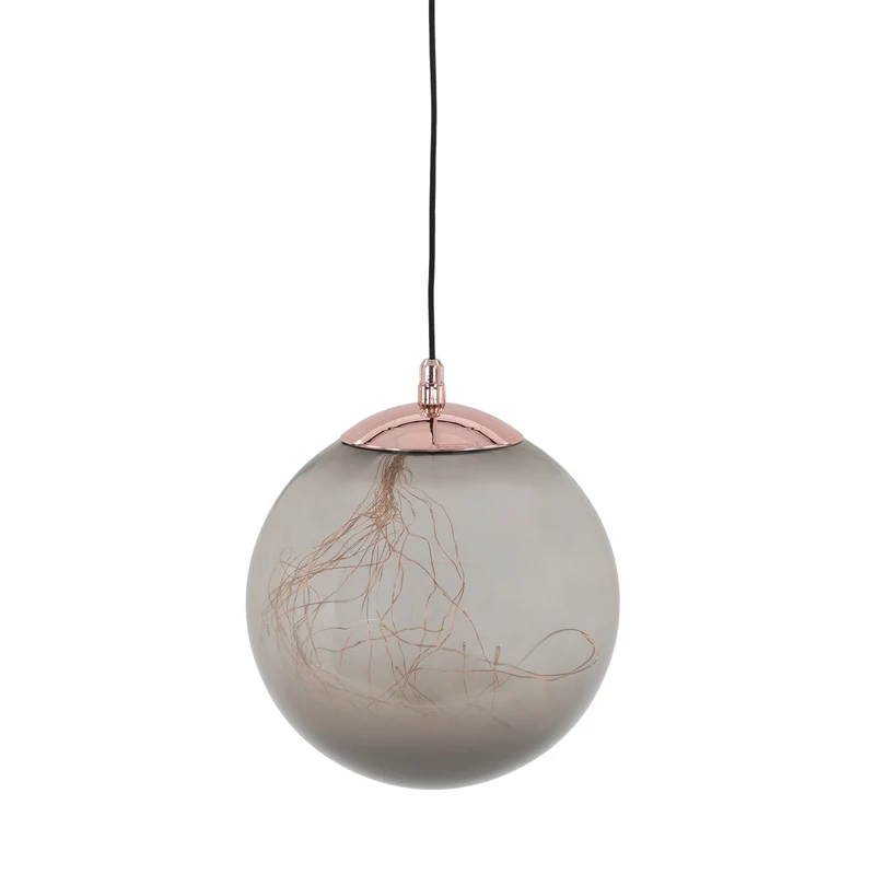 LED Weihnachtskugel mit warmweißen LEDs Ø 25 cm Grau aus Glas
