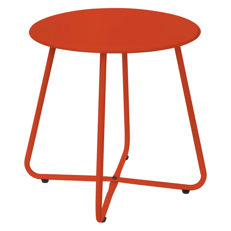 Beistelltisch 52x46 cm Rot aus Metall ML-Design