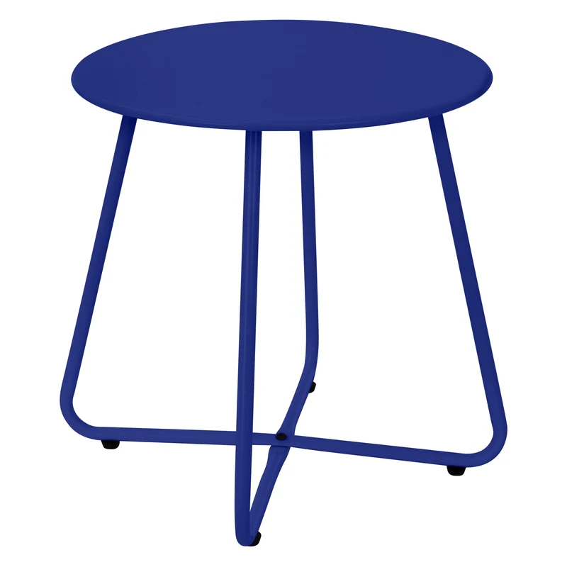 Beistelltisch 52x46 cm Blau aus Metall ML-Design