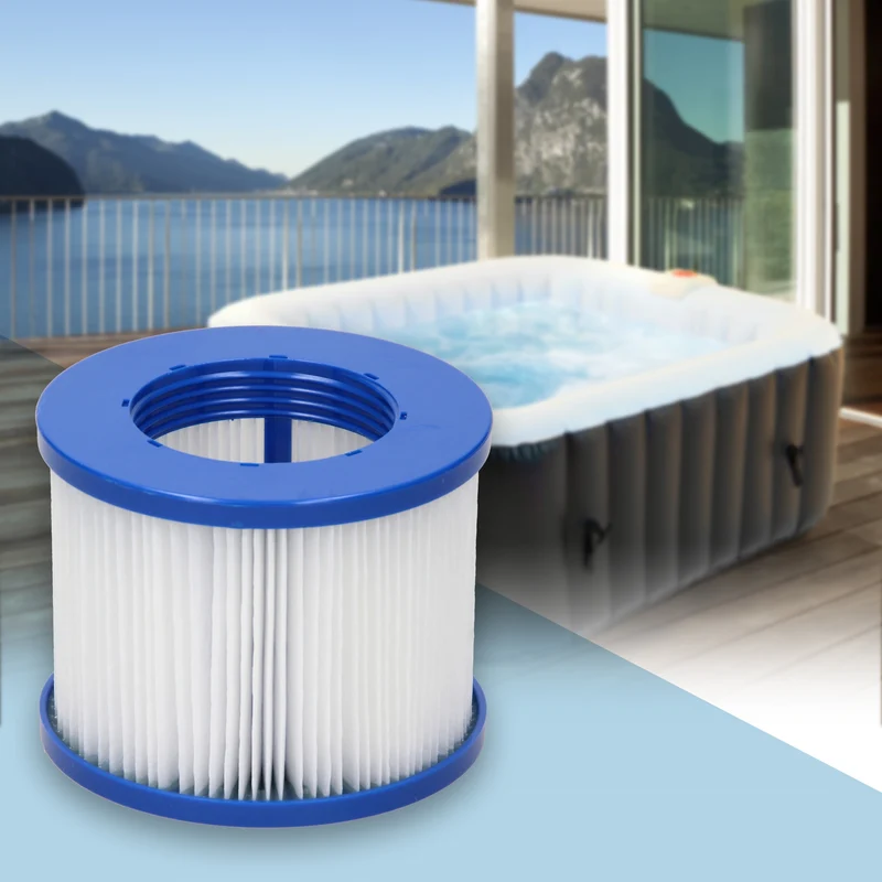 Ersatzfilter für Pool Whirlpool Spa 12er Set Ø 10cm Blau/Weiß