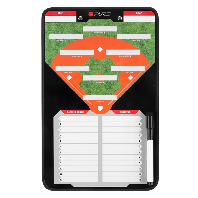 Taktiktafel Baseball 34,5x21,5 cm mit Zubehör Pure2Improve