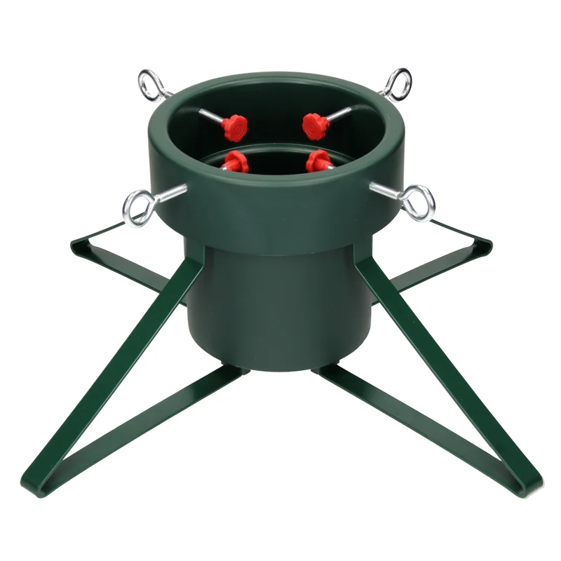 Weihnachtsbaumständer mit Wasserschale Dunkelgrün aus Metall für Bäume bis 210 cm