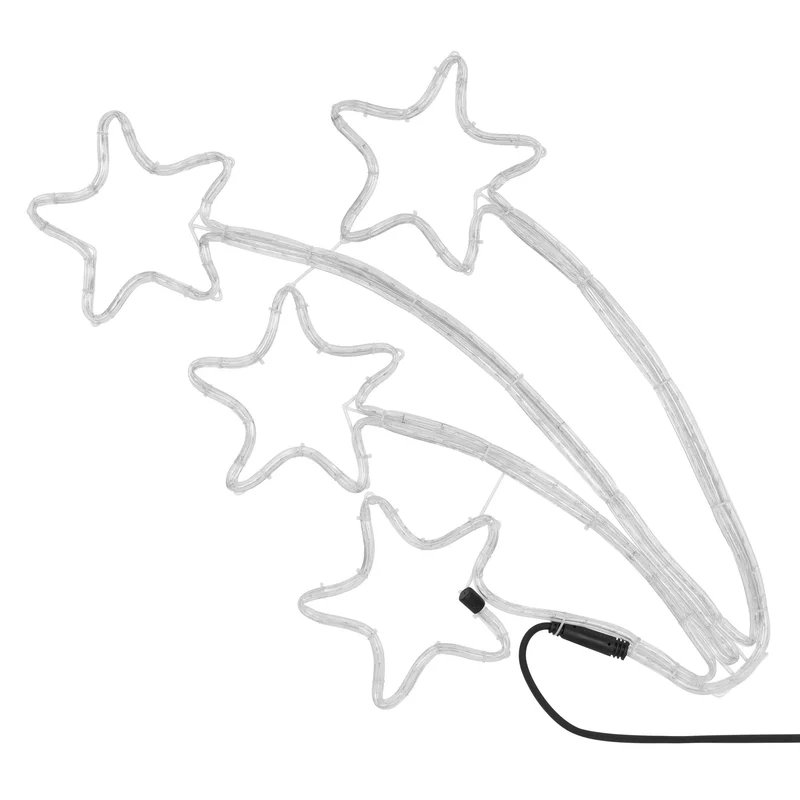 LED Sternschnuppe vierfach mit 216 LED-Birnen 61x57 cm Warmweiß IP44