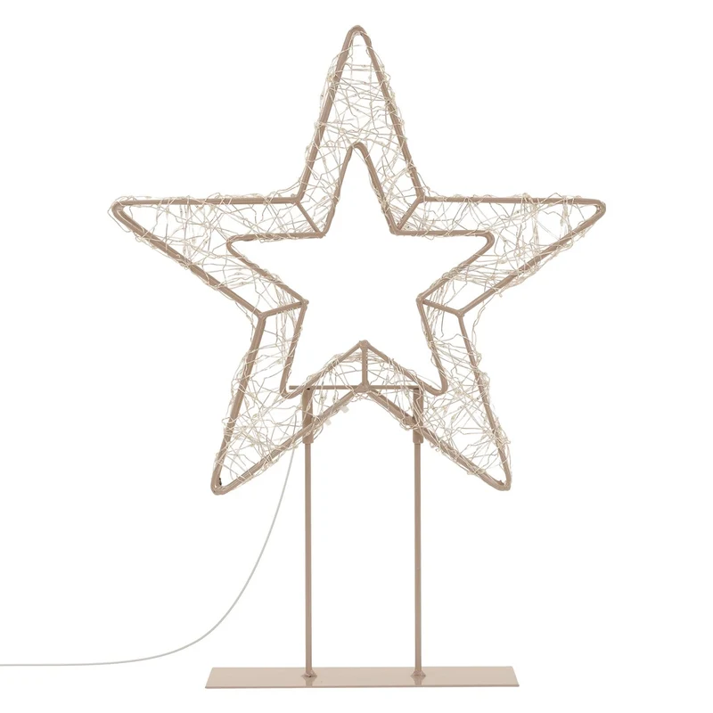 ECD Germany | LED Weihnachtsstern auf Sockel Warmweiß Stern Leuchtstern Weihnachtsdeko mit Lichterkette Weihnachtsbeleuchtung Außen mit Timer