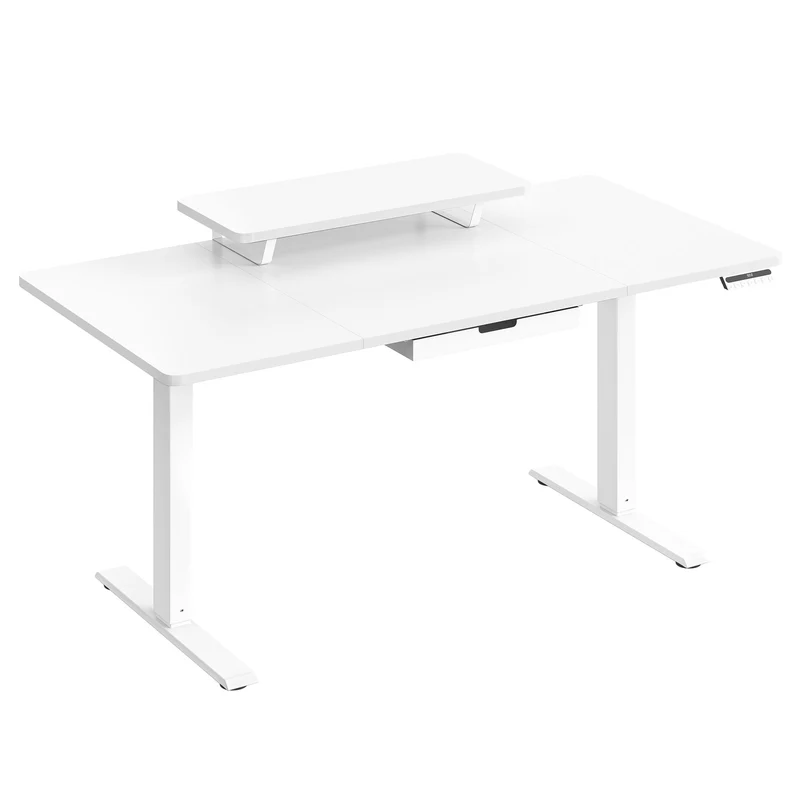 Höhenverstellbarer Schreibtisch mit Monitorständer und USB