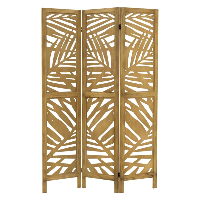 Paravent 3 teilig 170x121 cm Raumteiler faltbar aus Holz Kyoto ML-Design