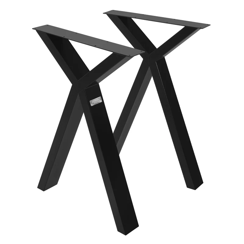 B-Ware Tischbeine Tischgestell 2er Set X-Design 50x72 cm Schwarz aus Stahl ML-Design