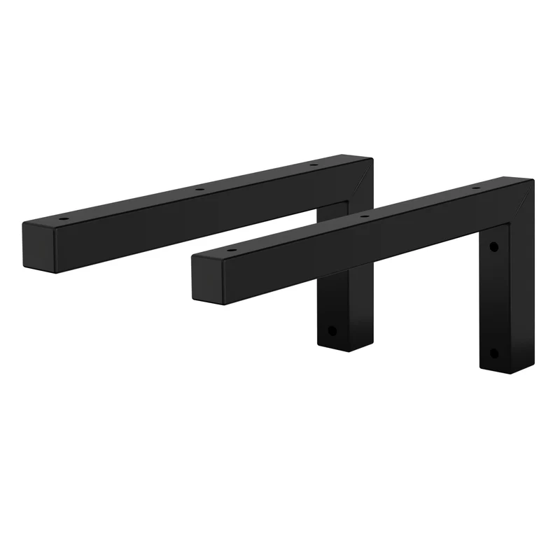 Wandkonsole Regalhalterung 2er Set 350 x 150 mm Schwarz aus Stahl ML-Design