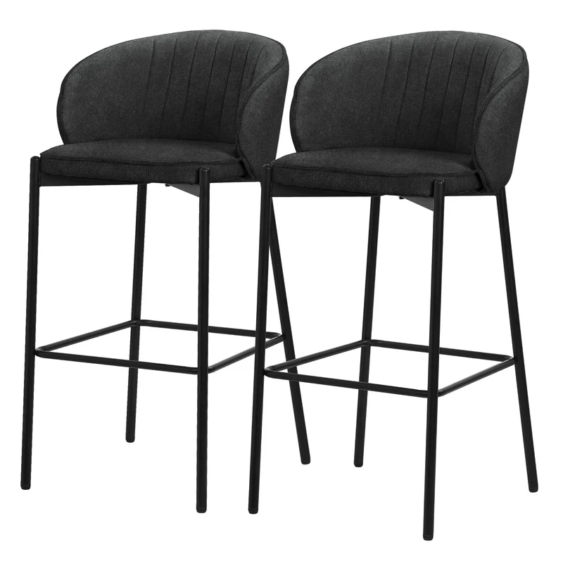ML-Design | Barhocker Set mit Rückenlehne und Fußstütze, 50x101x54 cm, Tresenhocker Küchenhocker Bistrohocker