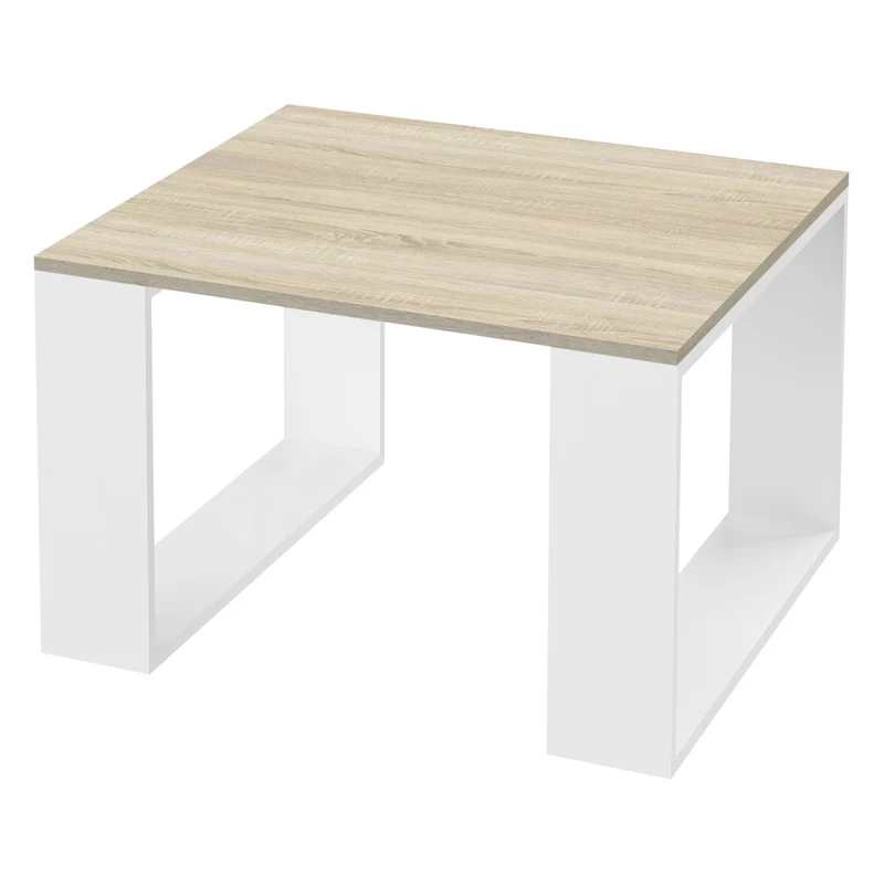 B-Ware Couchtisch 65x65x40 cm Eiche-Optik/Weiß ML-Design