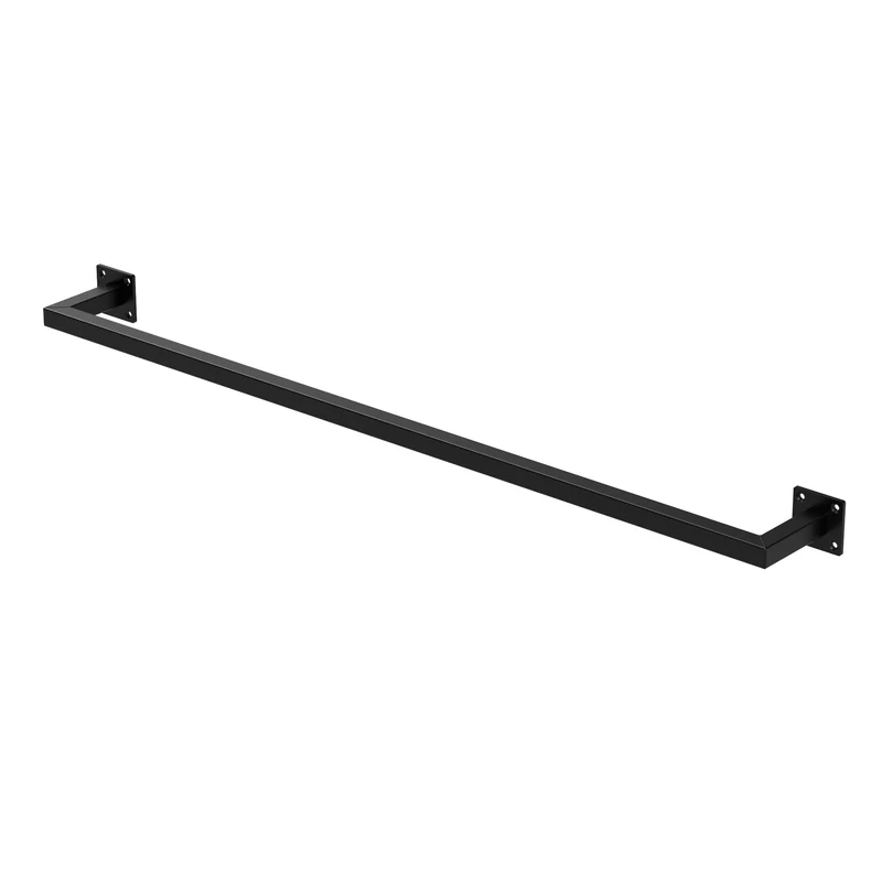 Kleiderstange Garderobe Wandmontage Schwarz aus Stahl ML-Design